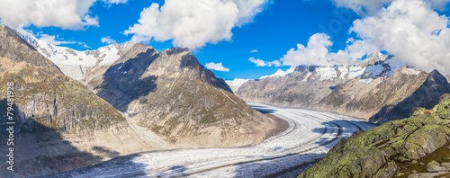 Panorama view of the Aletsch glacier on Mountains © Peter Stein