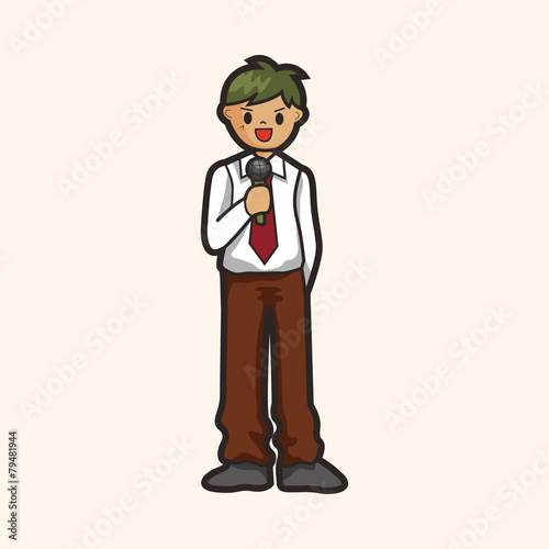 Reporter and photographer theme elements vector,eps