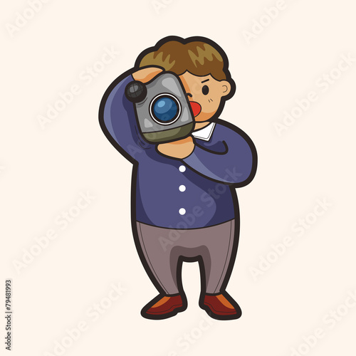 Reporter and photographer theme elements vector,eps