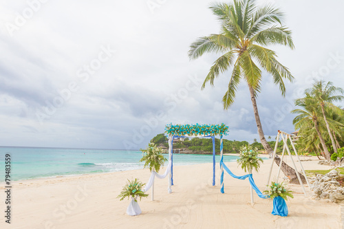 beautiful wedding arch, cabana, beach wedding, tropical wedding