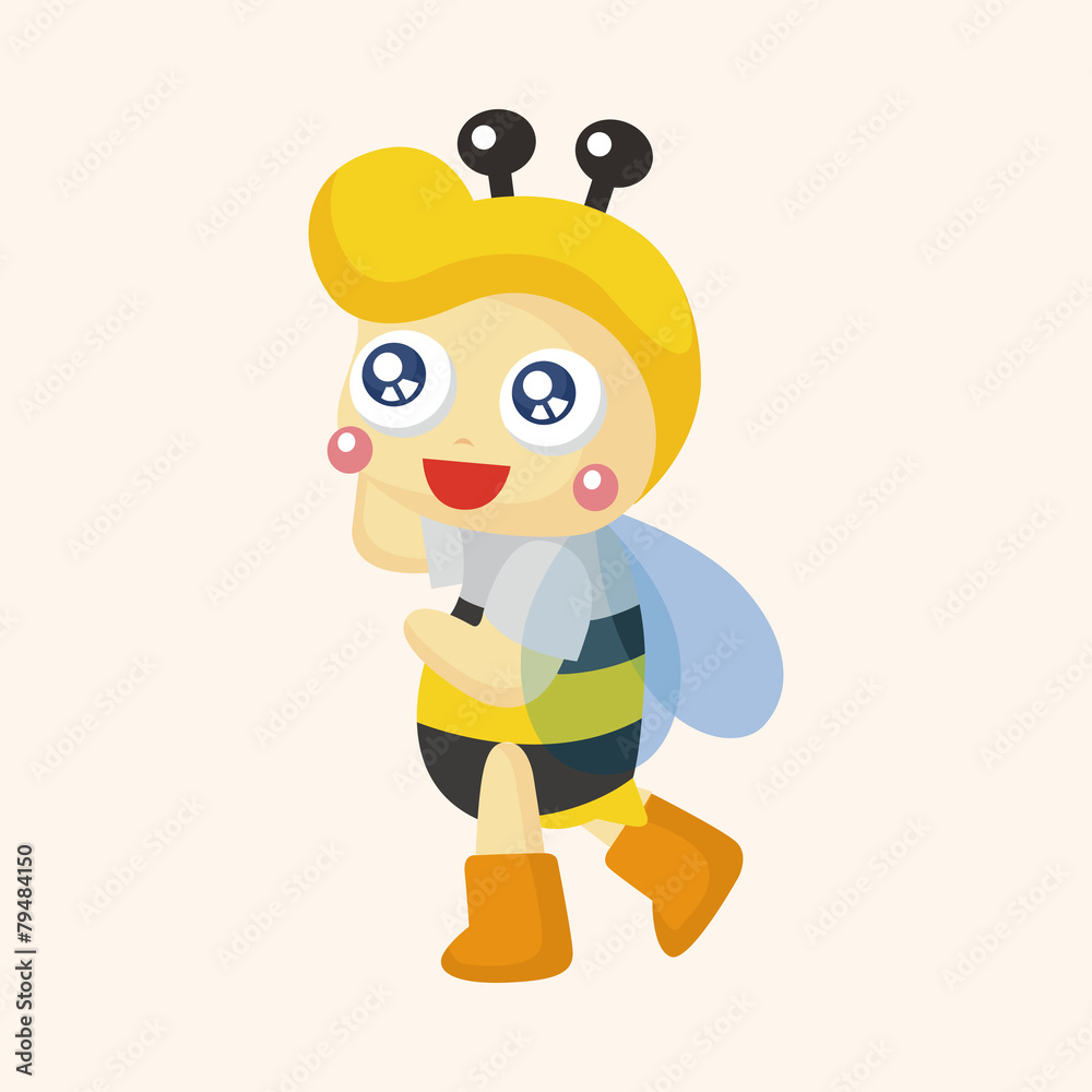 bee cartoon theme elements