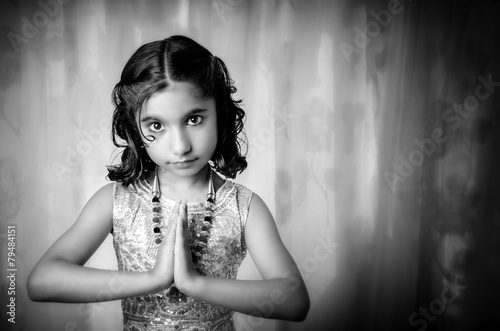 Portrait of girl child welcoming photo