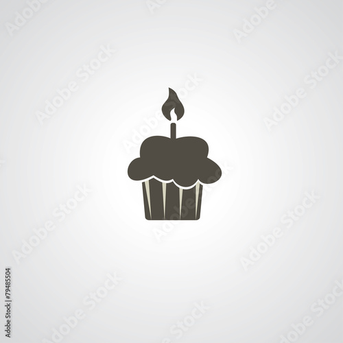 Pictograph of pie on a gray background