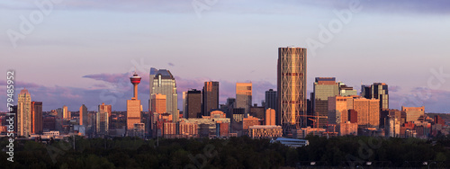 Panorama of Calgary at sunrise