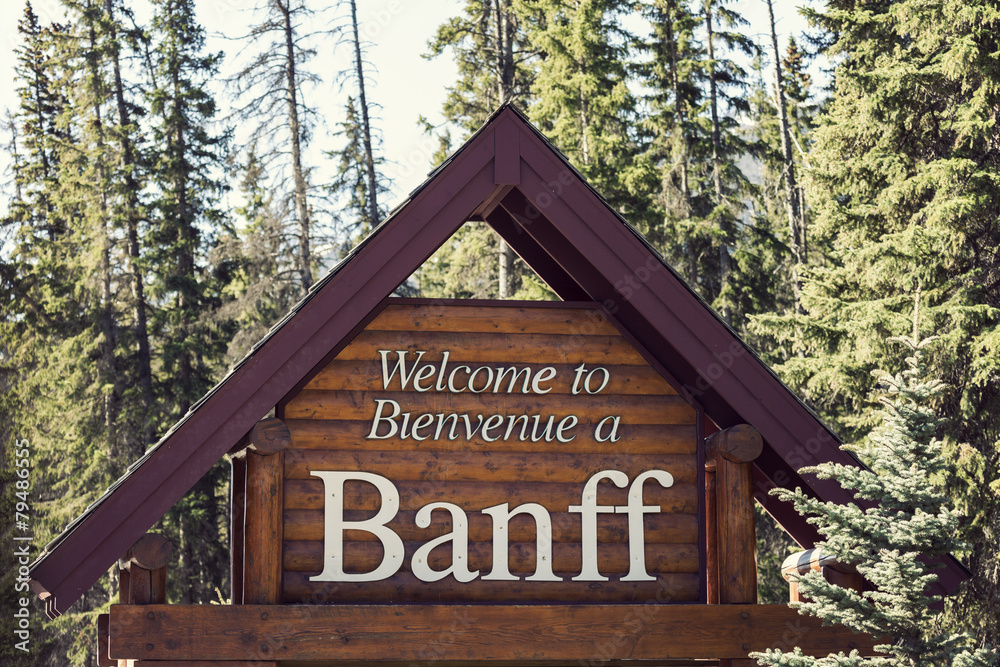 Welcome to Banff National Park - obrazy, fototapety, plakaty 