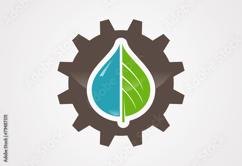 Green bio fuel logo vector
