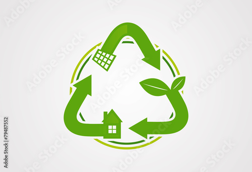 Recycle ecology logo vector