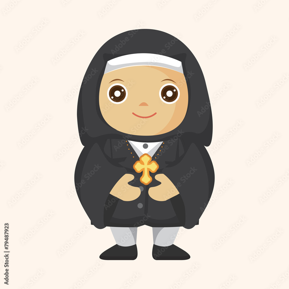 pastor and nun theme elements pastor and nun theme elements