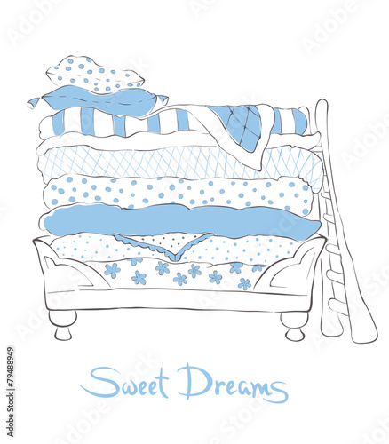 Bed for the little prince - vector illustration