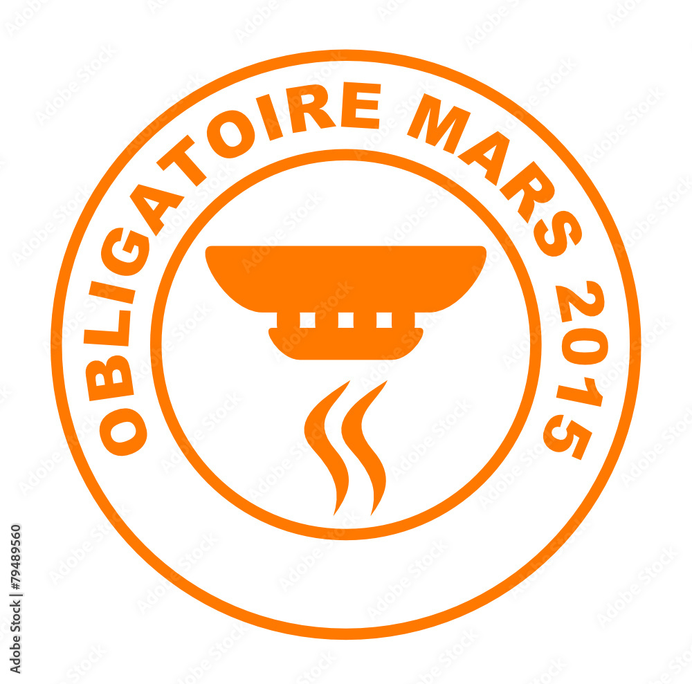 détecteur de fumée obligatoire mars 2015 sur bouton rond orange