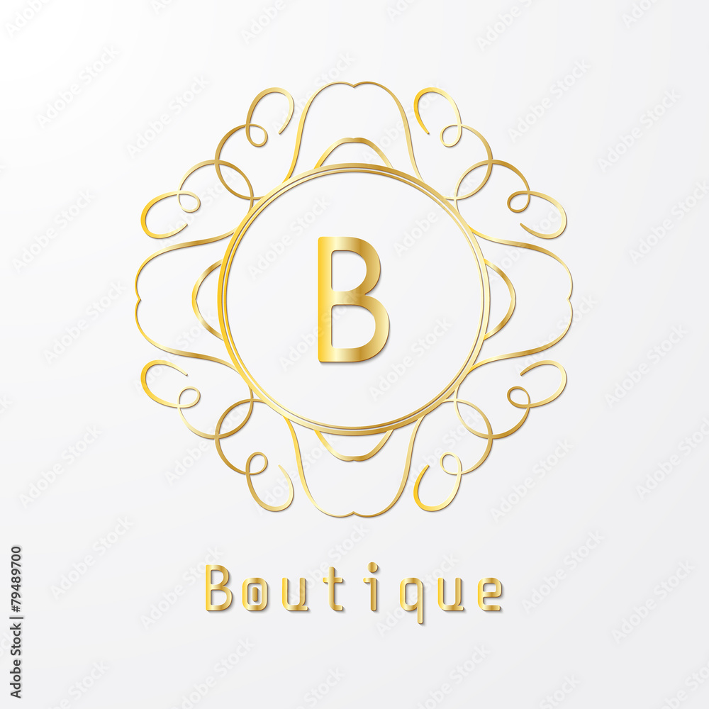 Fototapeta premium calligraphy monogram, vintage pattern logo