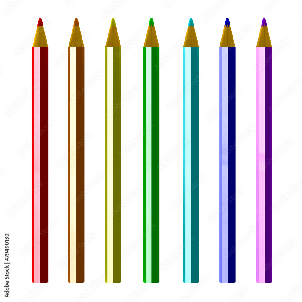 Pencils colored isolated on white background Pencils colored isolated on white background