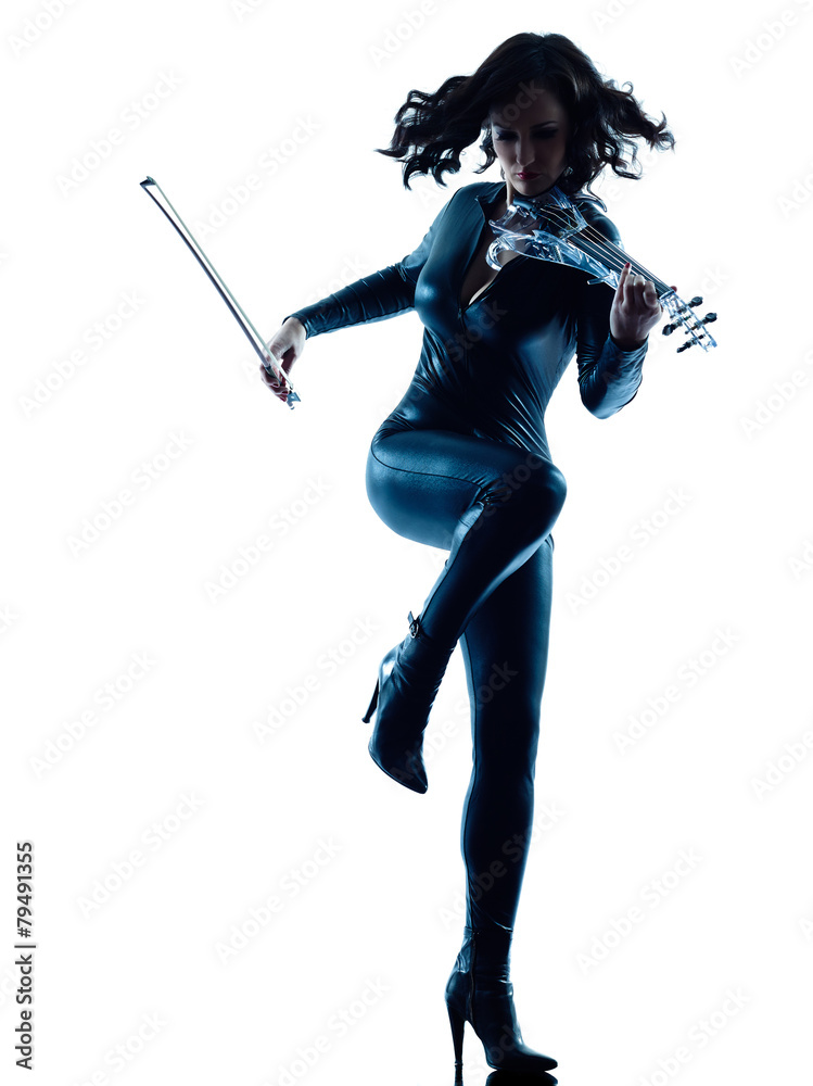 Violinist woman slihouette isolated Violinist woman slihouette isolated
