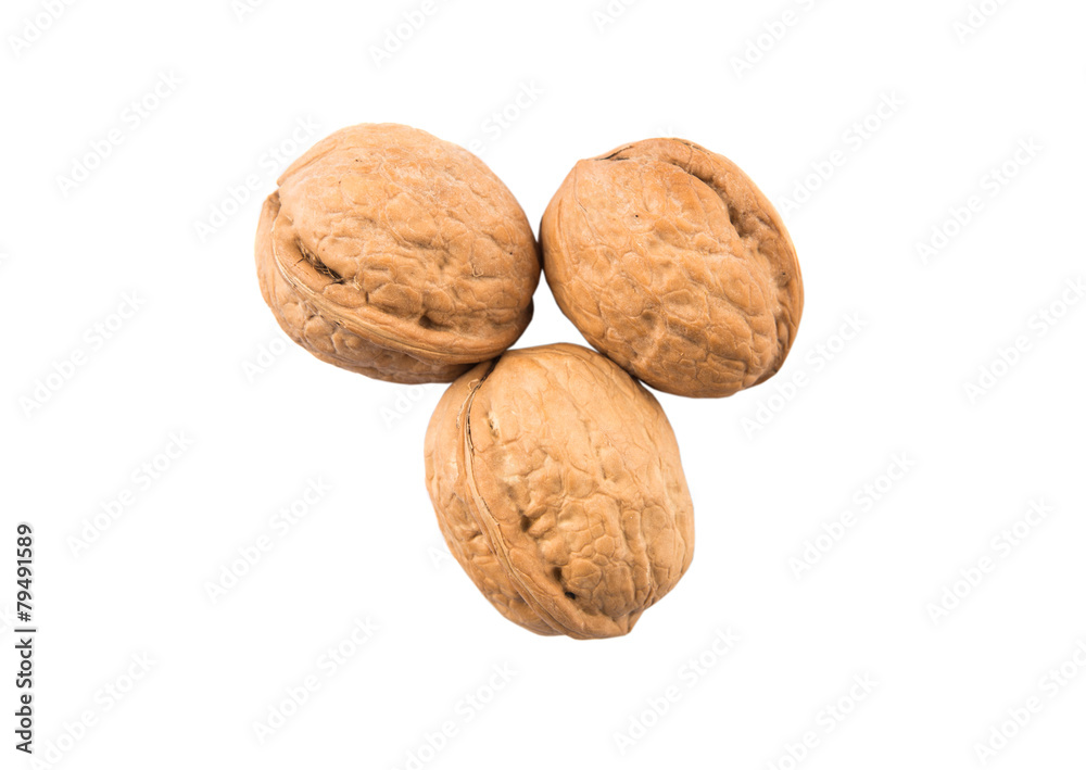 Walnut nuts over white background Walnut nuts over white background