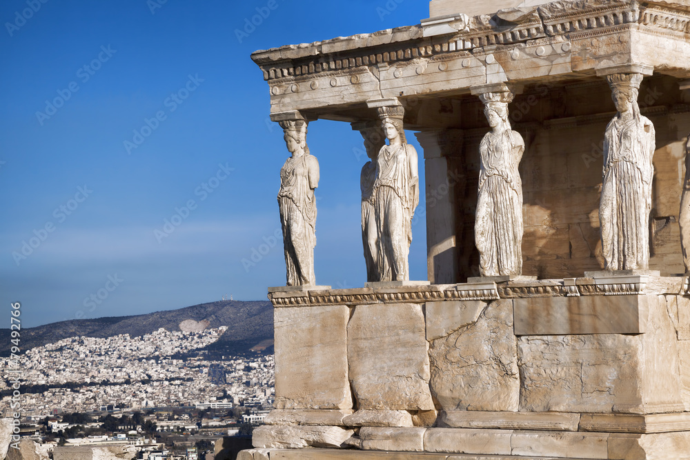 Obraz premium Famous Caryatides in Acropolis, Athens, Greece