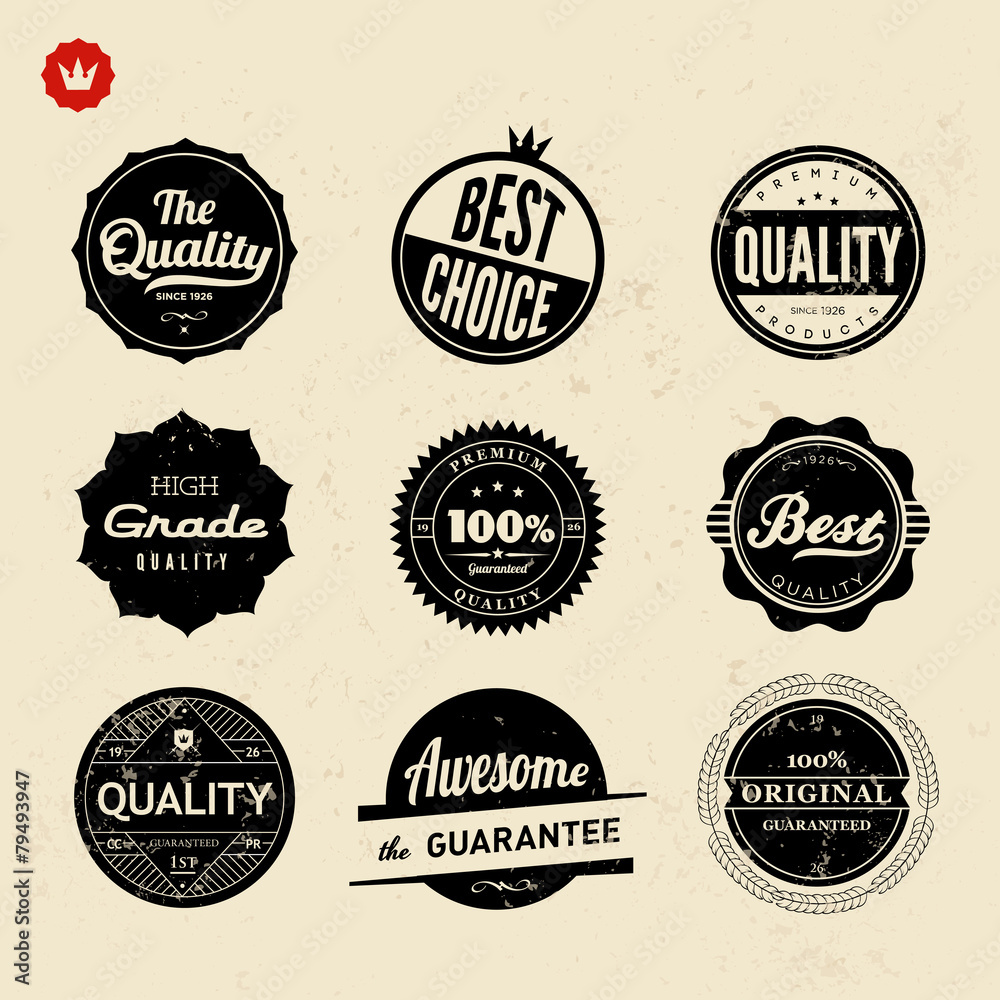 Fototapeta premium Premium Quality Labels with retro vintage design