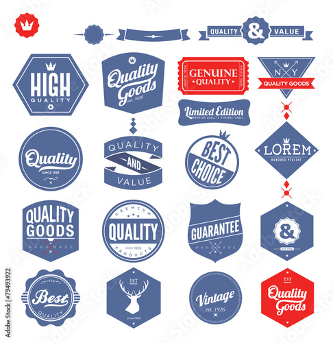 Premium Quality Labels with retro vintage design