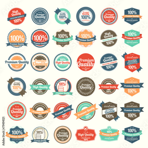 36 Premium Quality Labels with retro vintage design