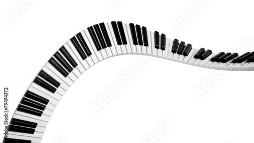 Abstract piano keyboard wave on white background