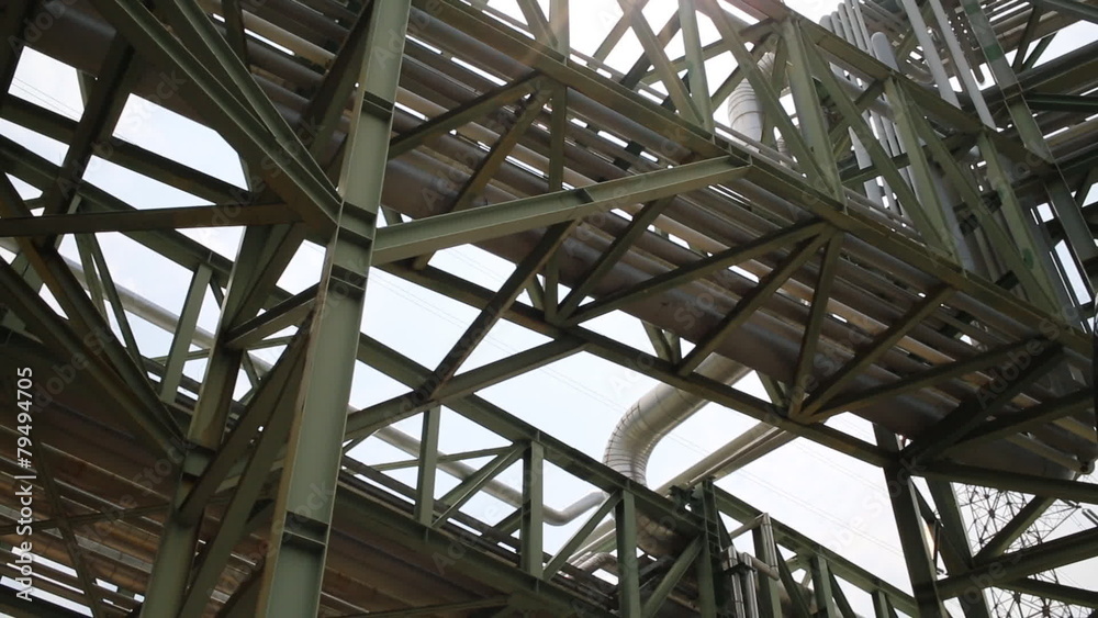 Piping in steel structure , Smooth panning video Piping in steel structure , Smooth panning video