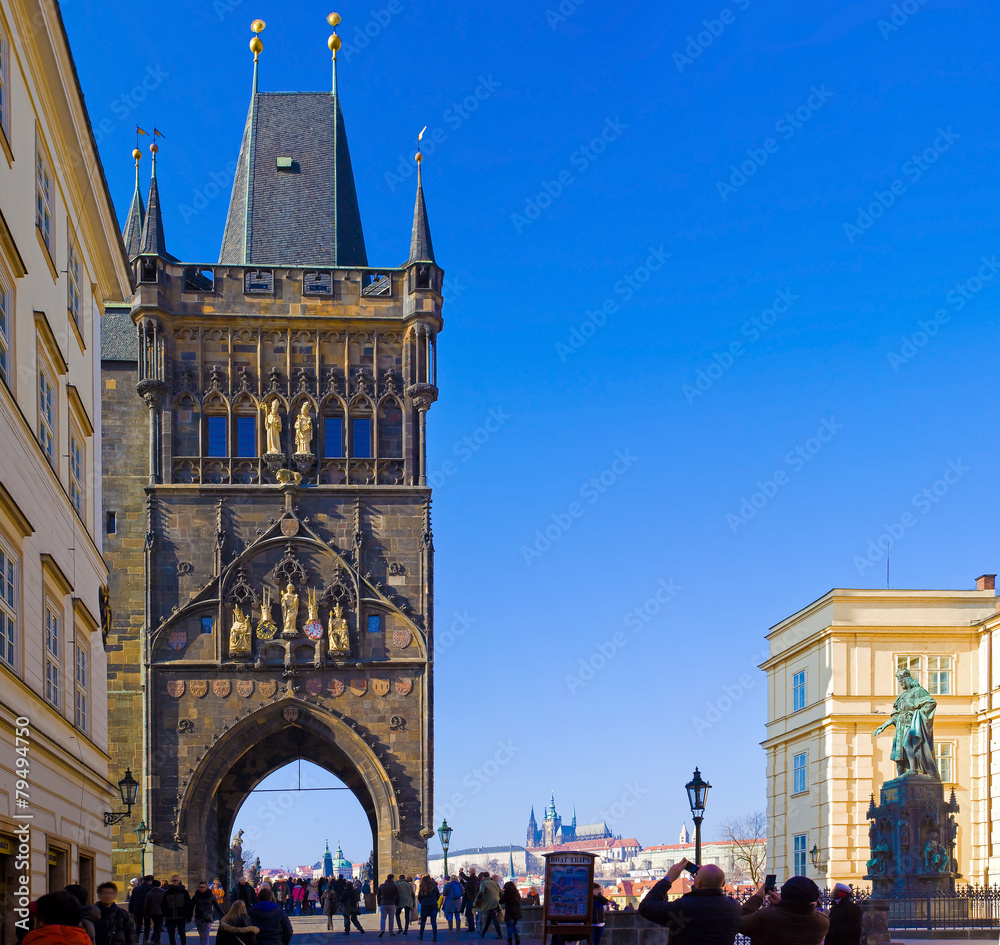 Prague, Pont Charles, Tour gothique