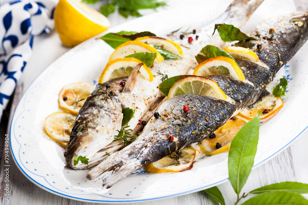 Oven-baked Sea bass Oven-baked Sea bass