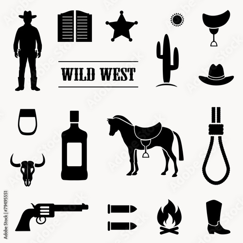 wild west vector background, western cowboy illustration,