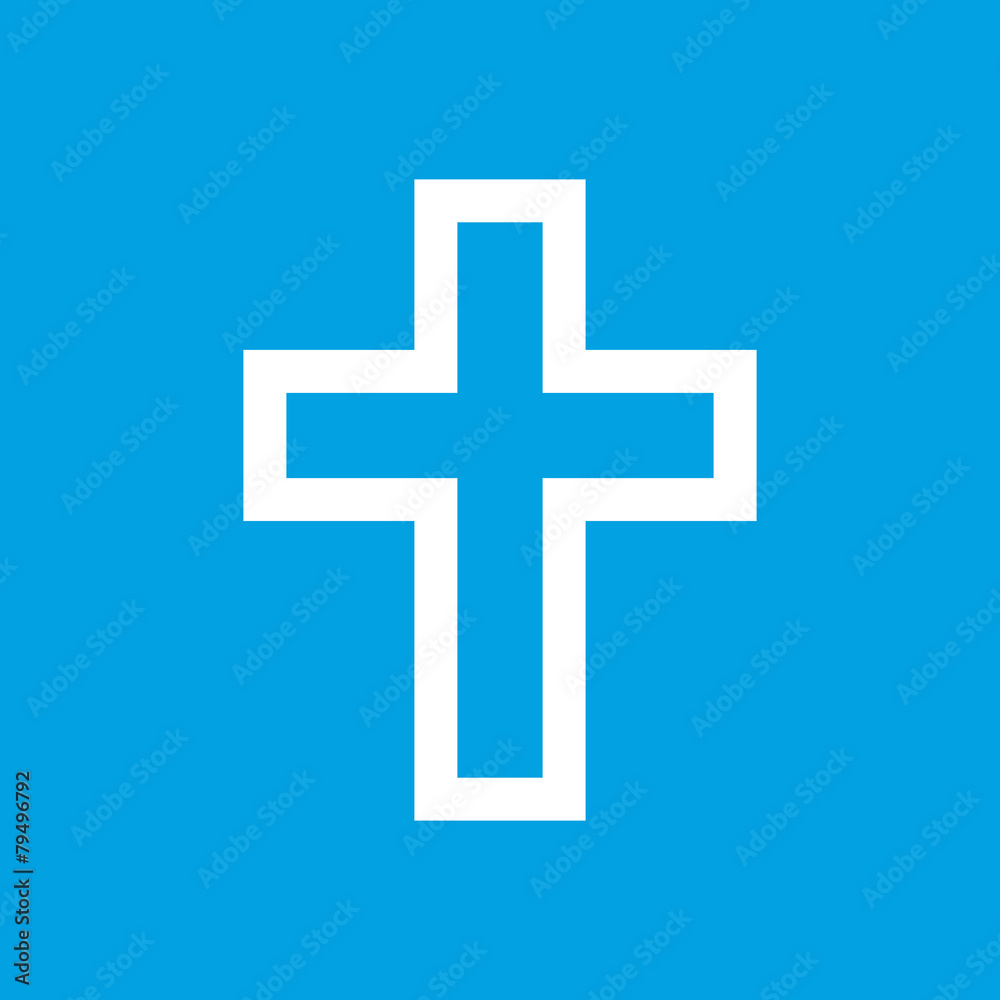 Fototapeta premium Protestant Cross white icon