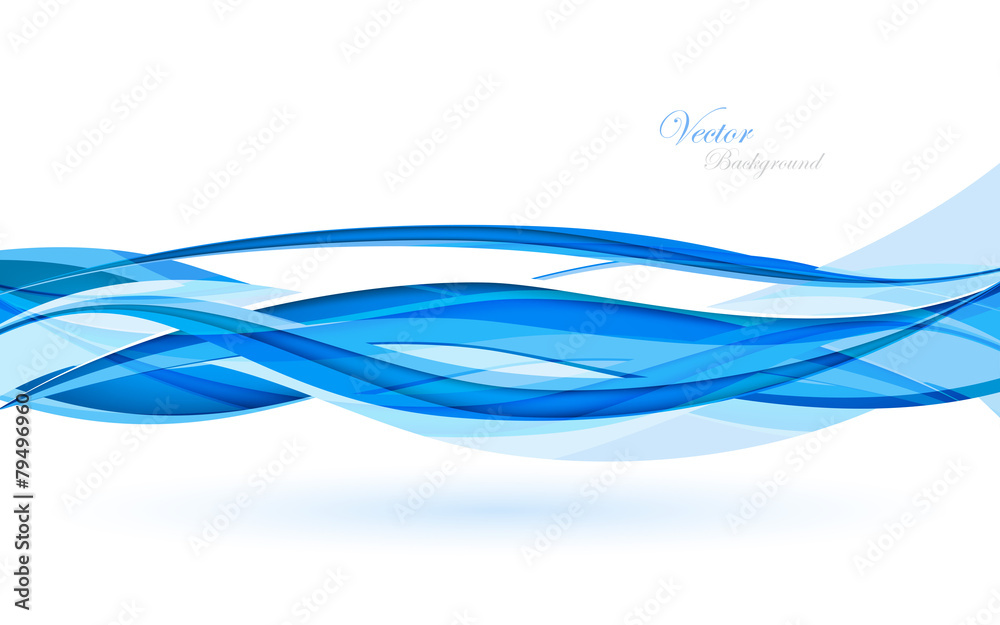 Abstract blue waves - data stream concept. Vector Illustration - obrazy, fototapety, plakaty 