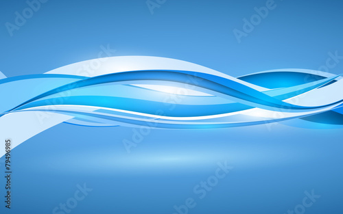 Abstract blue waves. Vector Illustration