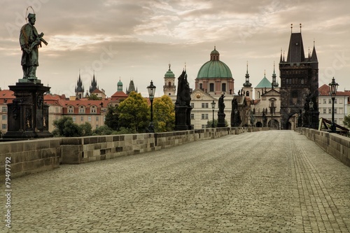 Historic Charles Bridge in Prague, Czech Republic