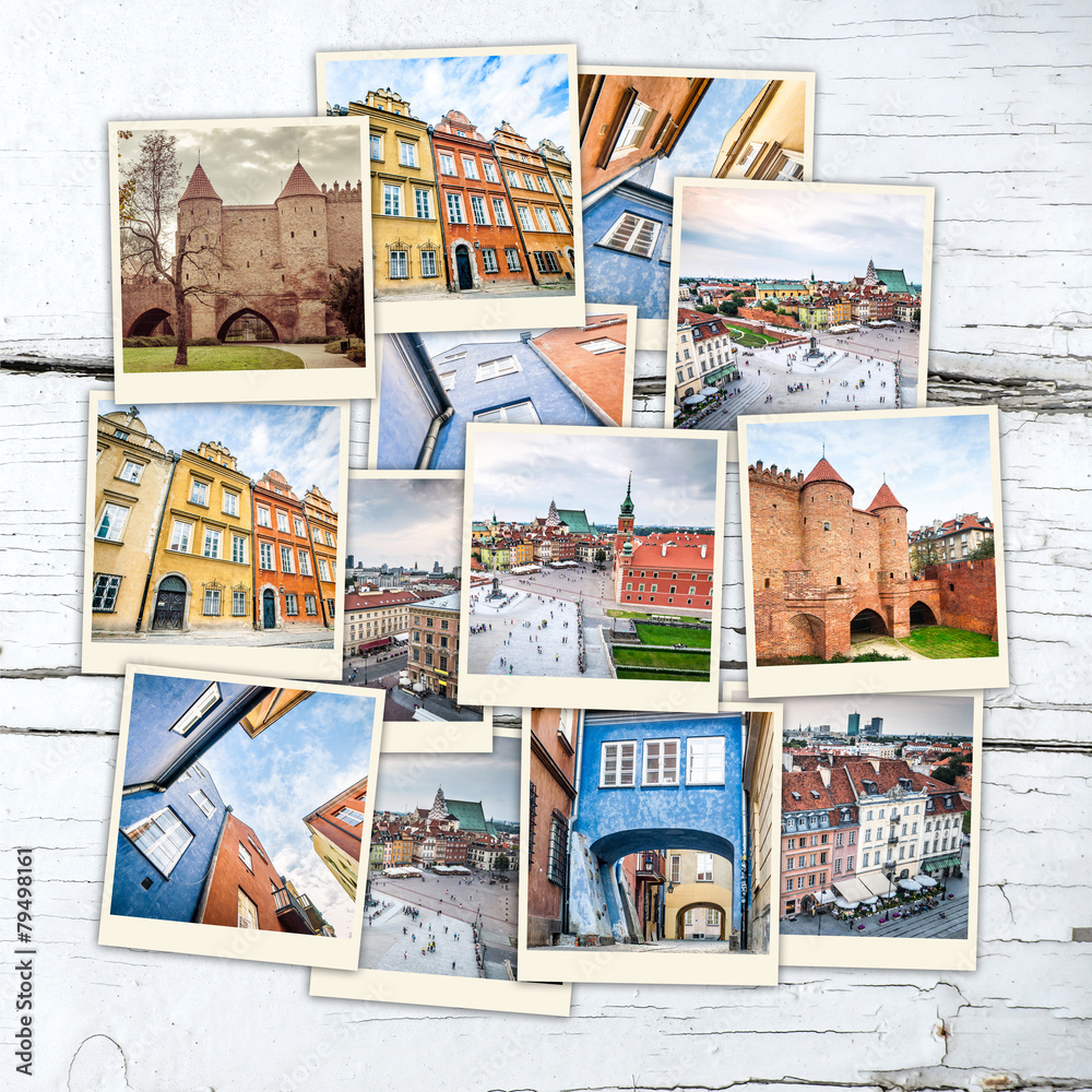 collage of sights in Warsaw