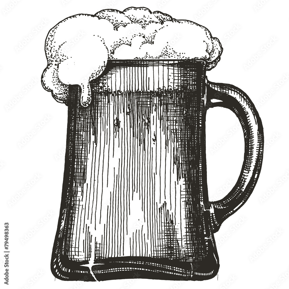 Draft Beer Logo Label Design With A Mug Or A Krug Of Beer With Foam  Illustration. Vector Graphic. Royalty Free SVG, Cliparts, Vectors, and  Stock Illustration. Image 88057896.