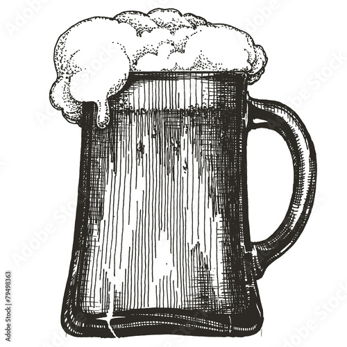 beer mug vector logo design template. draught beer or alcoholic