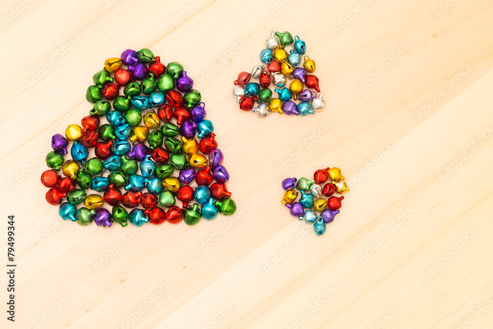 Colorful beads in heart shaped Colorful beads in heart shaped