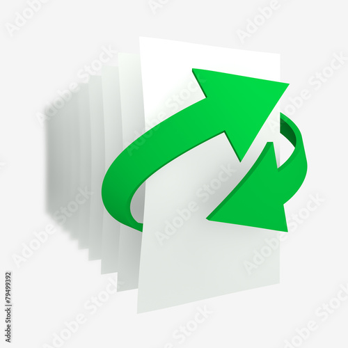 Paper recycling with sheets and arrows