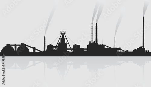 Mineral fertilizers plant over grey background.
