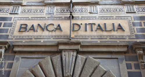 Fototapeta Bank of Italy facade in Arezzo, Italy