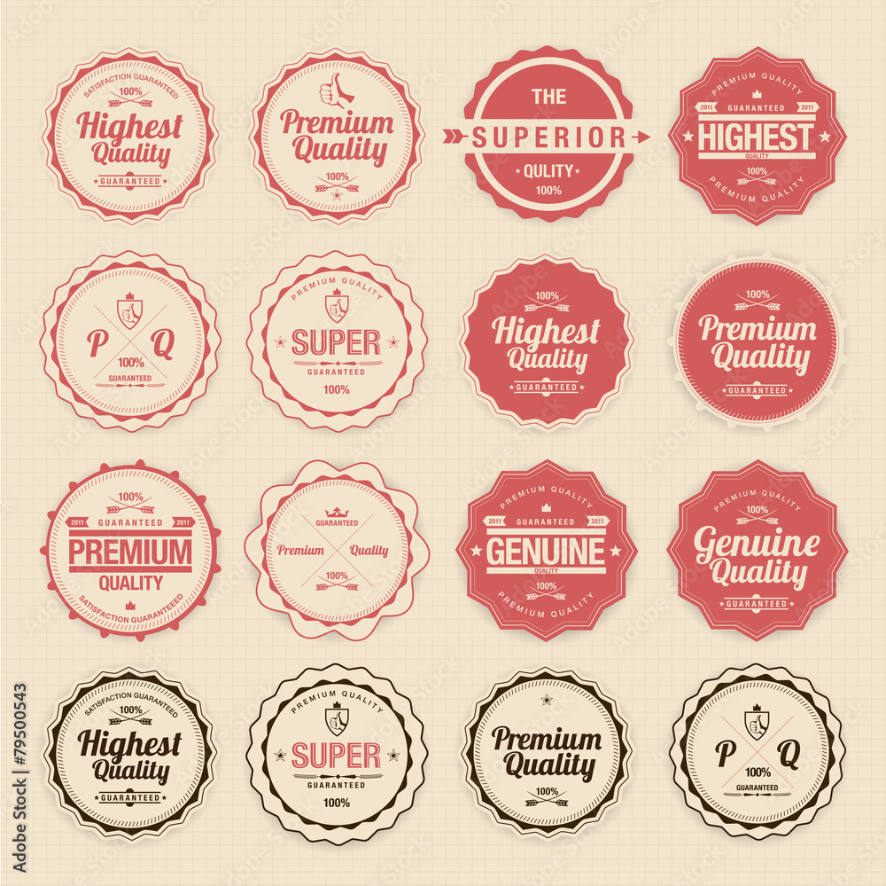 Obraz premium Premium Quality Labels with retro vintage design