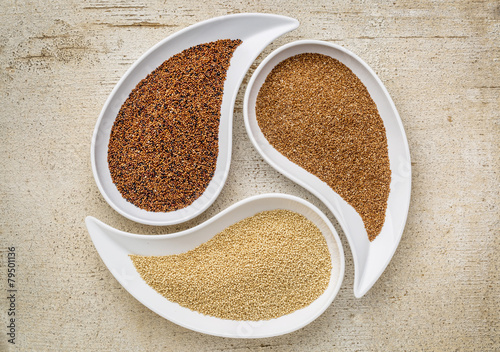 kaniwa, amaranth and teff grain photo