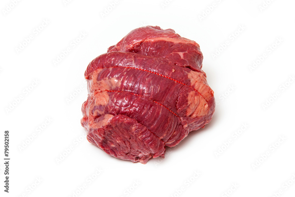 Beef Brisket meat on white background.