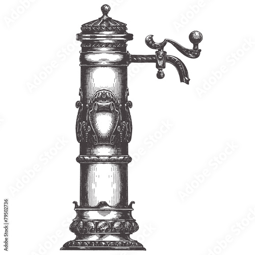 draught beer vector logo design template. alcohol drink or