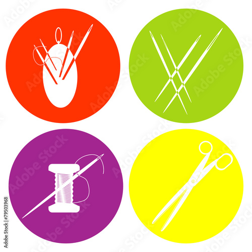 monochrome icon set with Sewing