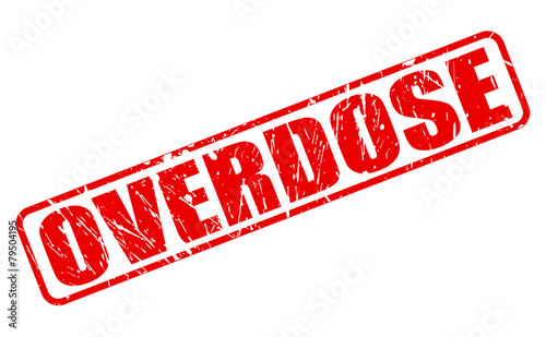 Overdose red stamp text