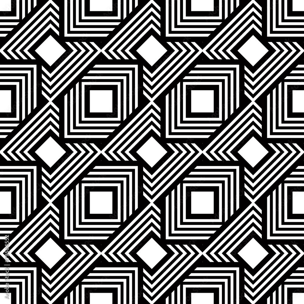 Seamless black and white pattern, simple vector stripes geometri