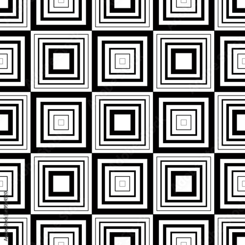 Seamless geometric pattern, simple vector black and white stripe © Sylverarts