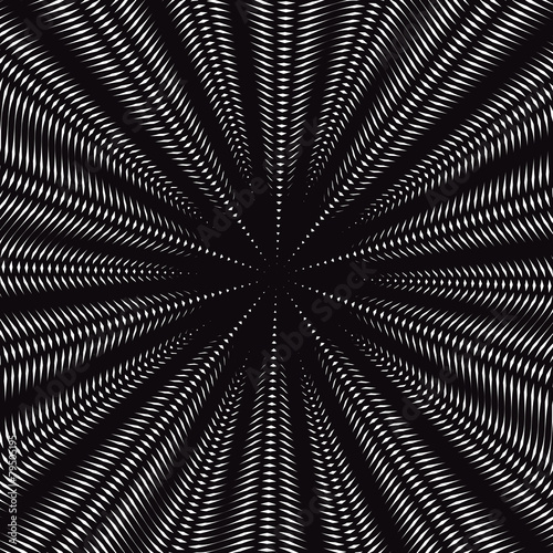 Moire pattern, op art background. Hypnotic backdrop with geometr