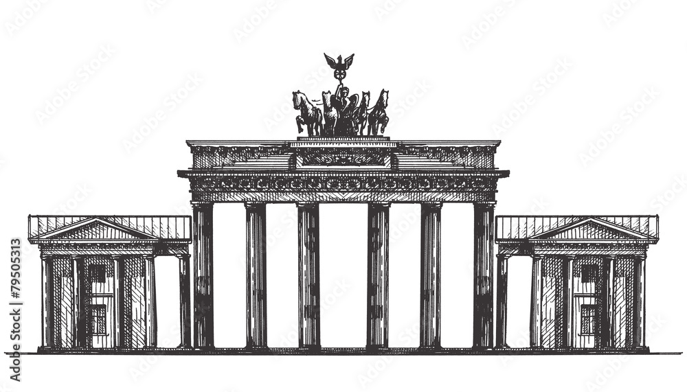 Obraz premium Germany vector logo design template. monument or architecture
