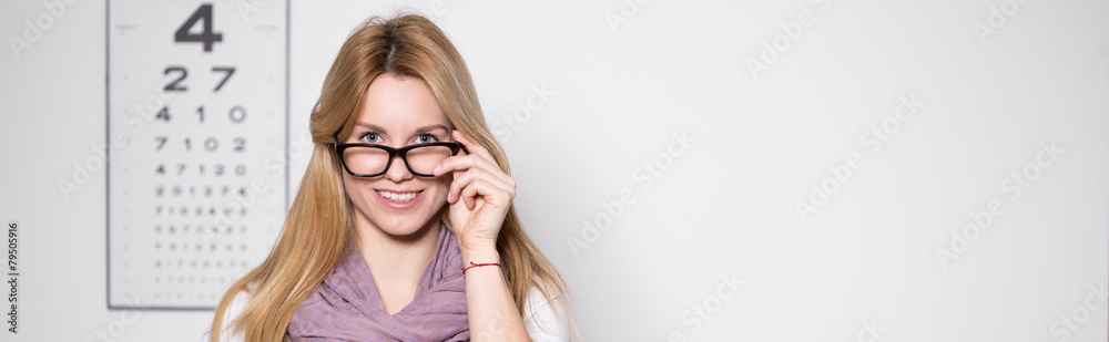 Woman in optician's office Woman in optician's office