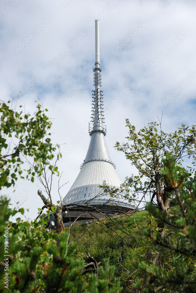 View of Jested tower in Liberec, Czech Republic. View of Jested tower in Liberec, Czech Republic.